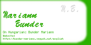 mariann bunder business card